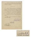 Fidel Castro Document Signed as Prime Minister From 1960